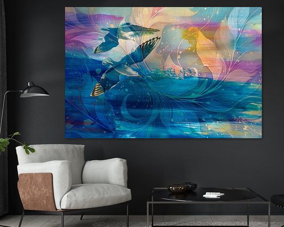 Voorbeeld van het werk in een kamer