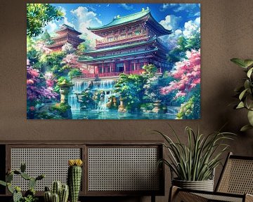 schilderachtig Japan Tempel van Egon Zitter