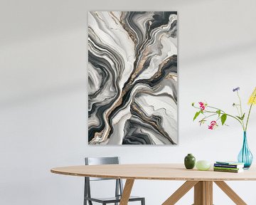 Elegante marmer abstractie met gouden details van Art & Soul Creations