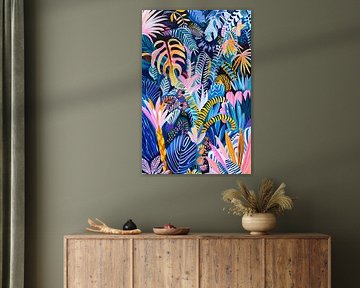 Abstracte kleurrijke kunst van planten en bladeren