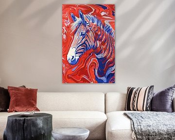 Peinture zébrée pop art avec des couleurs vives sur Art & Soul Creations
