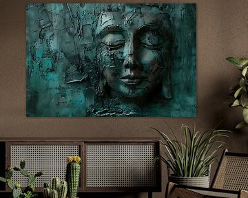 Abstract boeddha schilderij met rijke textuur van Art & Soul Creations