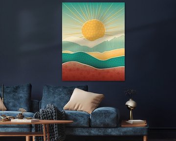 Sunrise in spring abstract landscape 3