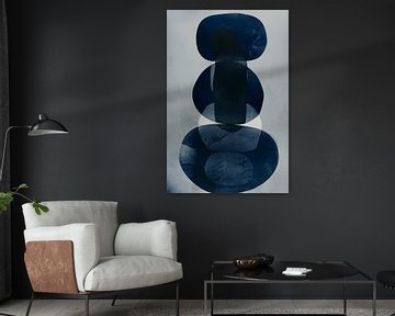 Indigo, modern en abstract van Carla Van Iersel
