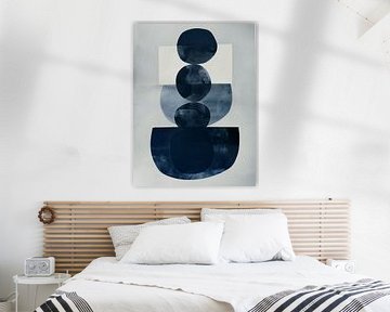 Indigo, modern en abstract van Carla Van Iersel