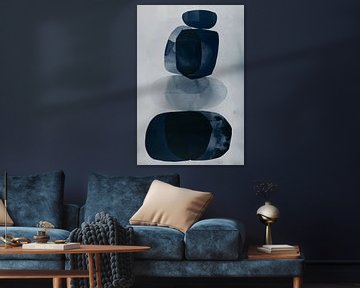 Indigo, modern en abstract van Carla Van Iersel