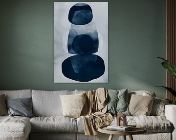 Indigo, modern en abstract van Carla Van Iersel