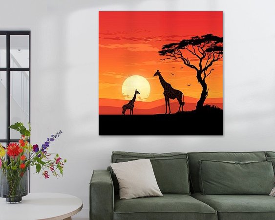 Voorbeeld van het werk in een kamer