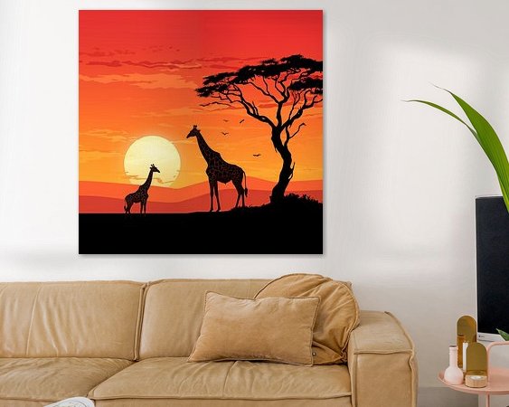 Voorbeeld van het werk in een kamer