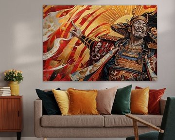 schilderachtig Japans beeld warlord samoerai van Egon Zitter