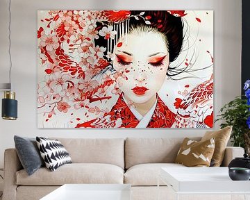schilderachtig Japans beeld  Geisha van Egon Zitter