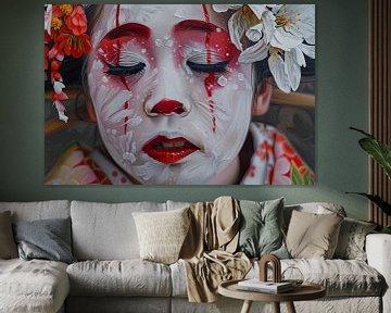 schilderachtig Japans beeld  Kabuki theater speelster van Egon Zitter