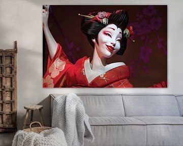 Bildnis Japanisch Bild Geisha Porträt Cartoon