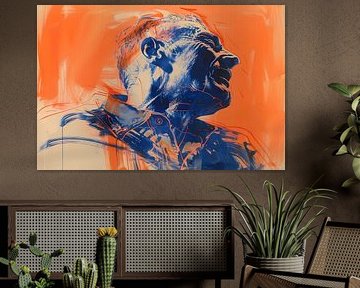 Abstract portrait with dynamic colours