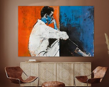 Abstract schilderij van denkende man van Art & Soul Creations