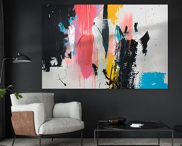 Modern abstract painting with dynamic colours by Art & Soul Creations