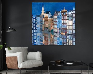 Schilderij Amsterdam van Atelier JS-art