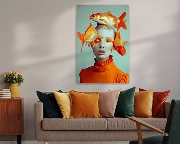 vrouw met vissen van Egon Zitter