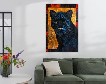 Moderne abstracte kunst van zwarte panter