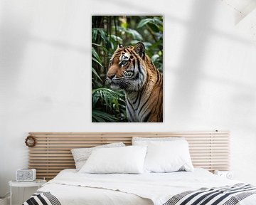 Majestueuze tijger in weelderige jungle