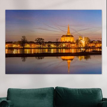 Cityfront of Kampen in the evening