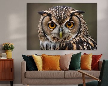 Majestic owl with intense gaze by Art & Soul Creations