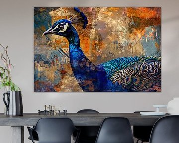 Abstracte pauw kunst met dynamische kleuren
