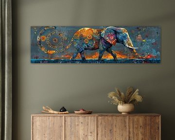 Olifant Mandalakunst | Elephant Esprit in Colors van Blikvanger Schilderijen