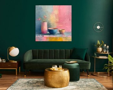 Japandi Pink | Pastel Zen van Kunst Kriebels