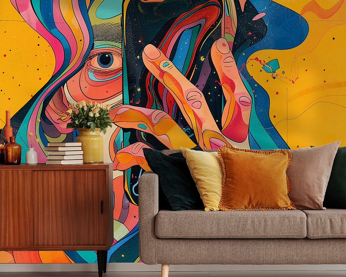 Voorbeeld van het werk in een kamer