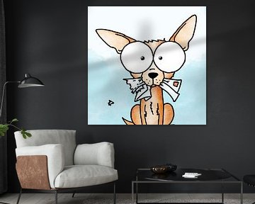 Kinderkamer portret grappige chihuahua van KajOckels.nl