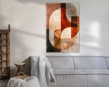 Geometrische abstractie in aardetinten van Poster Art Shop