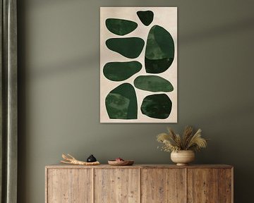 Gestructureerde vormen in groen van Poster Art Shop