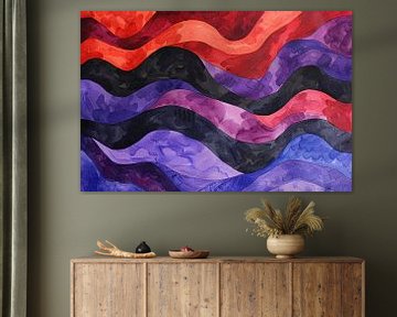 Abstracte golvende lijnen in levendige kleuren van Art & Soul Creations