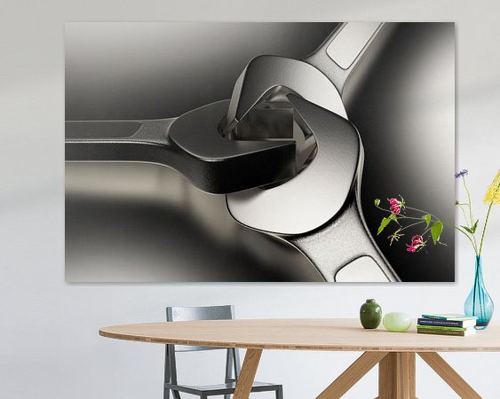 Voorbeeld van het werk in een kamer