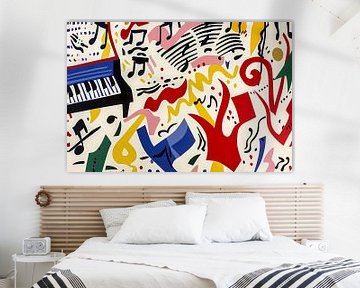 Abstracte kunst met kleurrijke muzieknoten van Art & Soul Creations