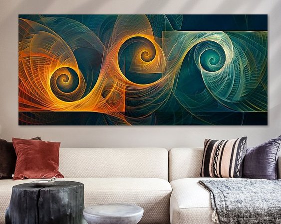 Voorbeeld van het werk in een kamer