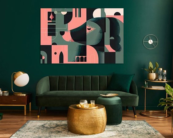 Voorbeeld van het werk in een kamer