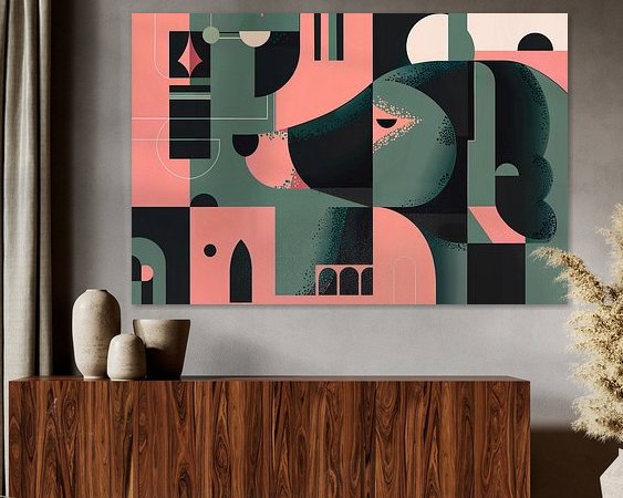 Voorbeeld van het werk in een kamer