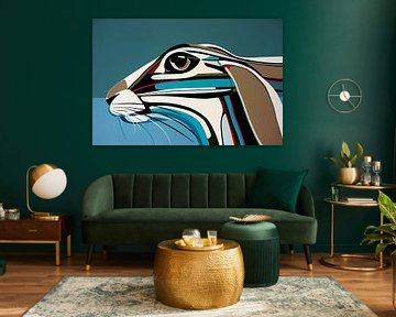 Abstrakte bunte Kunst von einem Kaninchen von Art & Soul Creations