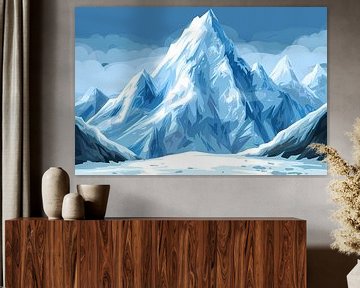Prachtig digitaal kunstwerk van besneeuwde berg van Art & Soul Creations