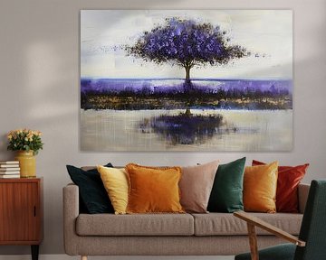 Arbre violet dans un paysage abstrait sur Art & Soul Creations