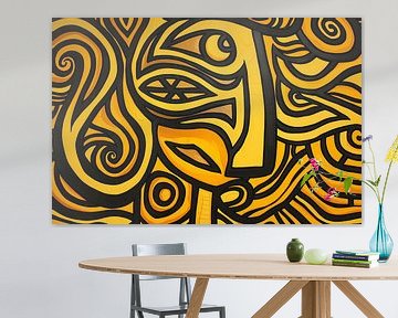 Abstract vrouwelijk portret met patronen van Art & Soul Creations