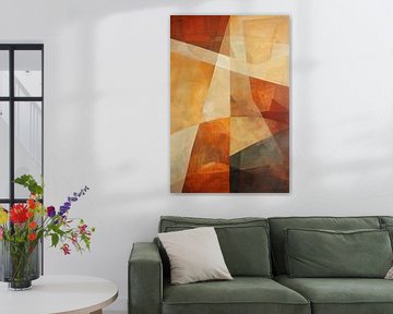 Warme abstracte geometrie van Poster Art Shop