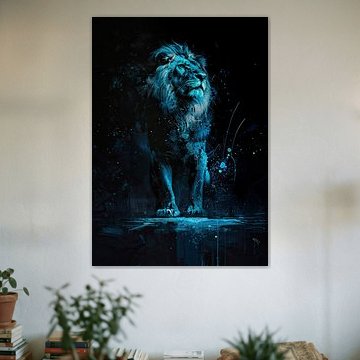Gemälde Blauer Löwe von Kunst Laune