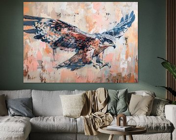 Schilderij Roofvogel Abstract van Kunst Kriebels