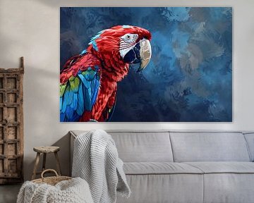 Vibrant digital art of colourful parrot by Art & Soul Creations