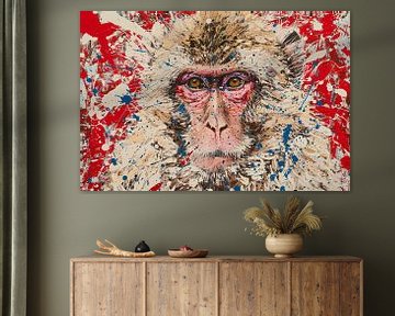 Abstract expressief schilderij van een aap van Art & Soul Creations