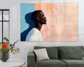 Portrait abstrait coloré d'un homme