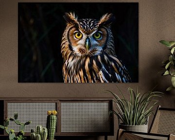 Beautiful realistic close-up of an owl by Art & Soul Creations